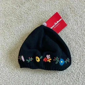 New with tags kids Hanna Andersson floral embroidered beanie hat in size small